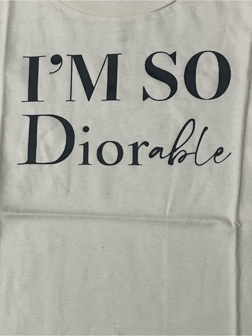 Kids 'I'm So Diorable' Cream Graphic Tee - Picture 2 of 3